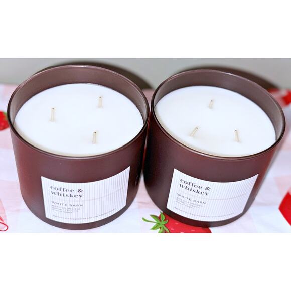 Lot of 2 Bath & Body Works Coffee & Whiskey Large 3-Wick Candle 14.5oz - Picture 4 of 5